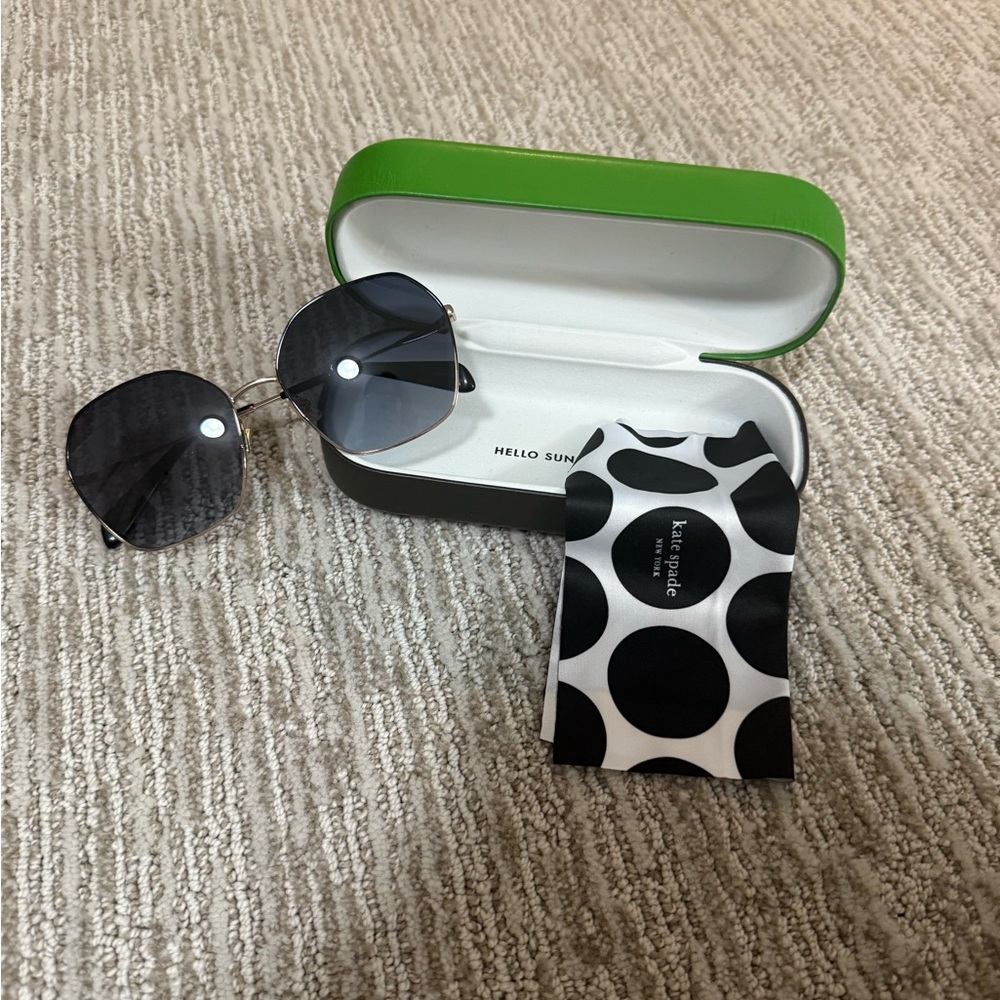 Kate Spade Black Sunglasses with Polka Dot Case